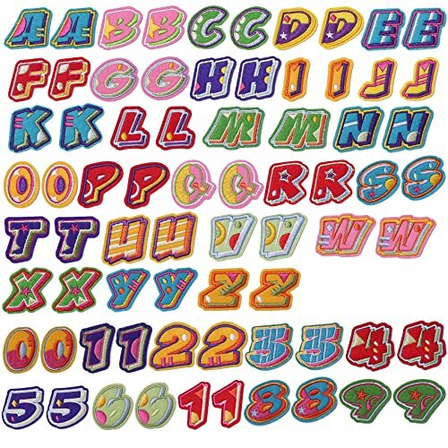 72 Pcs Iron On Letters & Numbers Patch Set - A-Z Alphabet & 0-9 Embroidered Fabric Patches For Clothes, Hats, Bags - View #2