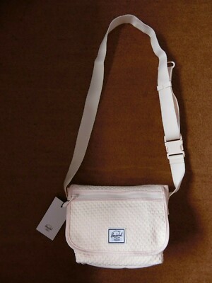 Herschel Pale Pink Special Woven Texture Grade Mini Shoulder Messenger Bag  UK