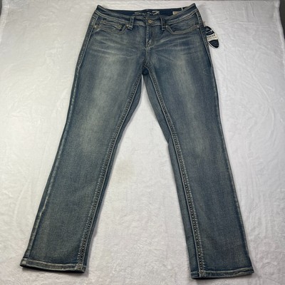 SEVEN7 Jeans Womens 14 (34x31) Blue Super Stretch Slim Straight Denim