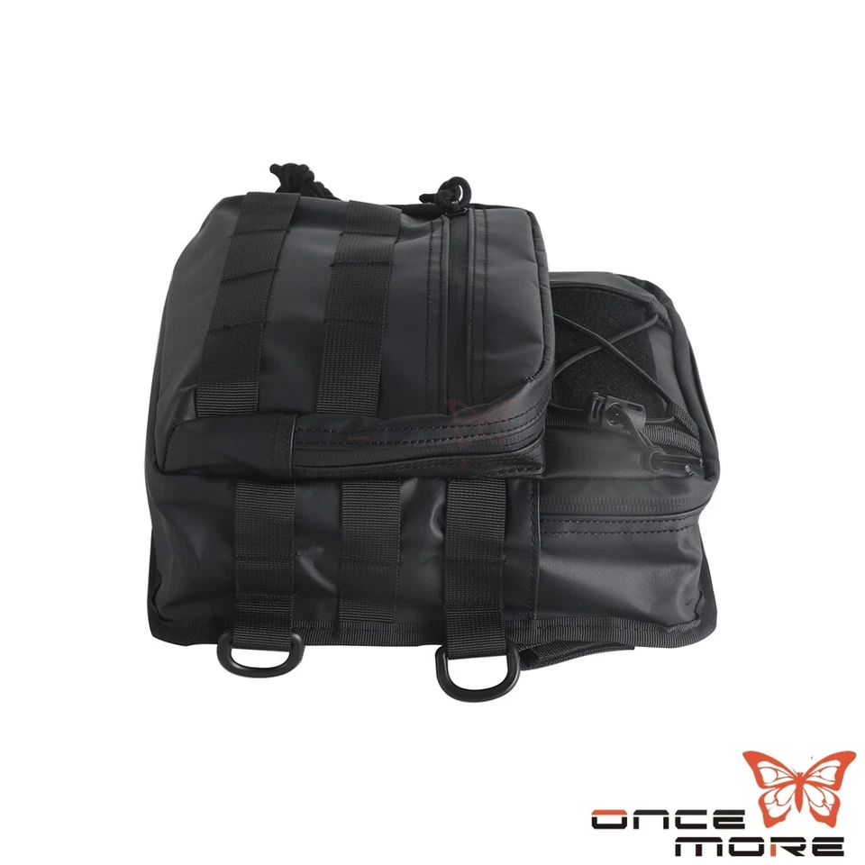 Bolso de manillar Bagf estilo club negro para Harley Softail Dyna Sportster Foto 4 de 4
