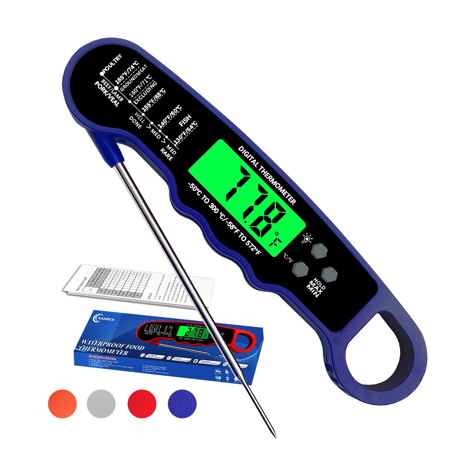 Meat Thermometer Digital IP67 Waterproof Food Thermometer for Cooking and Bak...-image