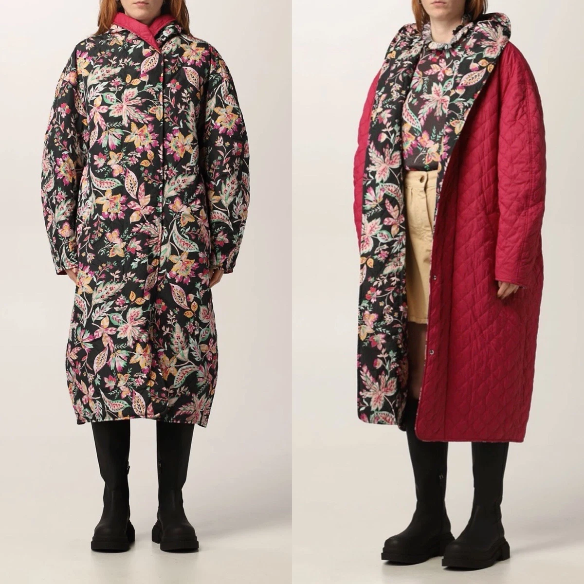 Isabel Marant ÉTOILE Dean Reversible Floral Quilted Coat Oversized