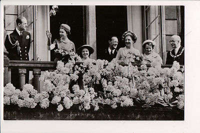 Vintage Postcard Queen Elizabeth II,Prince Phillip With Dutch Queen Juliana 