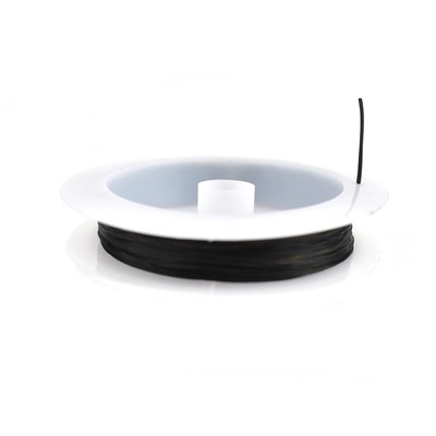 Elastic Stretch Jewelry Cord, Black, 0.8mm, 18-feet