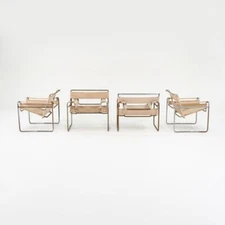 1960s Marcel Breuer  B3 Wassily Chairs for Gavina Knoll Original Canvas 4x Avail