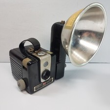 Antique Brownie Hawkeye Kodak 620 Film Camera w/ Kodalite Flasholder For Parts