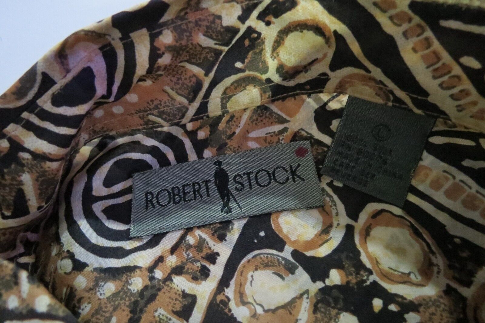 VTG Robert Stock 100% pure silk Aztec-Tribal Hawa… - image 6