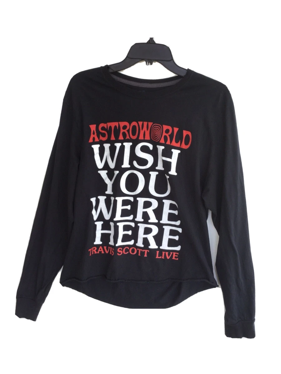 Travis Scott Astroworld Tour Merch Wish You Were Here L/S T-Shirt Mens L