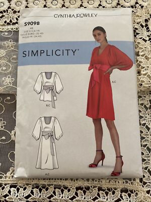 Simplicity 10507/9098 Cynthia Rowley Wrap Top/Dress Loose Sleeve