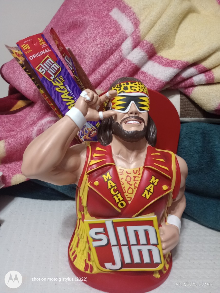 Macho Man Randy Savage Slim Jim Display Holder WWF WWE Wrestling
