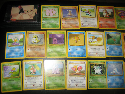 Pokemon Card Lot. First Edition. Holo. Mewtwo. Fossil. Jungle. 33 Old Cards. 