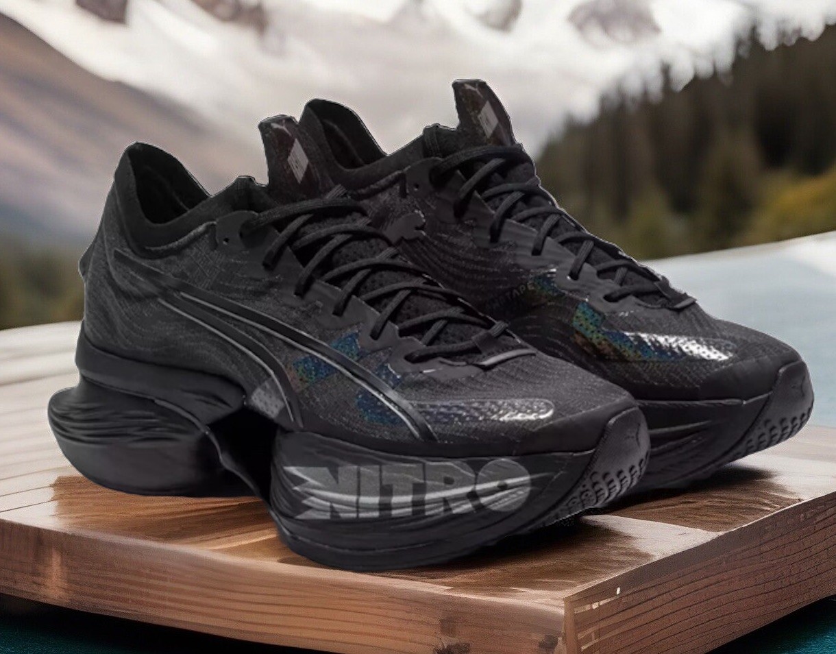 PUMA Fastroid Black-CASTLEROCK Unisex Trainers Size 7.5/41.5