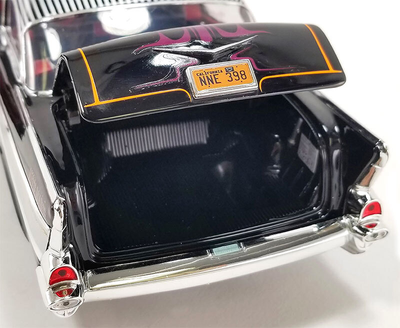 ACME 1957 CHEVROLET BEL AIR ED ROTH 1/18 DIECAST with FLAMES BLACK ...