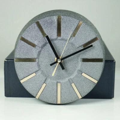 Wand bzw Tisch Uhr Quartz Metall Sockel Ice Glittering NOS in OVP 70er Jahre - Bild 1 von 4