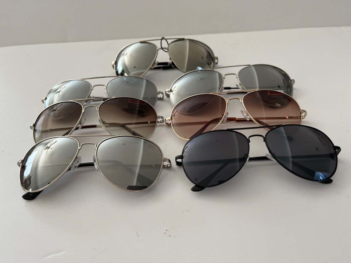Lot of 7 Classic Aviator Style UV400 Sunglasses Metal Frame  display picture 2