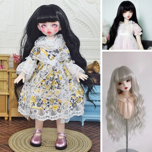 Black / Silver Gray BJD Wig Soft Long Curly Wavy Wigs Hair for 1/3 1/4 1/6 Doll - Picture 20 of 22