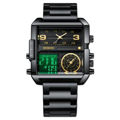 Neu Herren Herrenuhr Dual Time Datum Sport Bügel Nah Jungen Quarz Armbanduhr