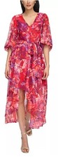 ELIZA J Floral-Print High-Low Chiffon Dress NWOT size 2 Pink