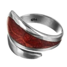 Handmade Red Coral 925 Sterling Silver Ring
