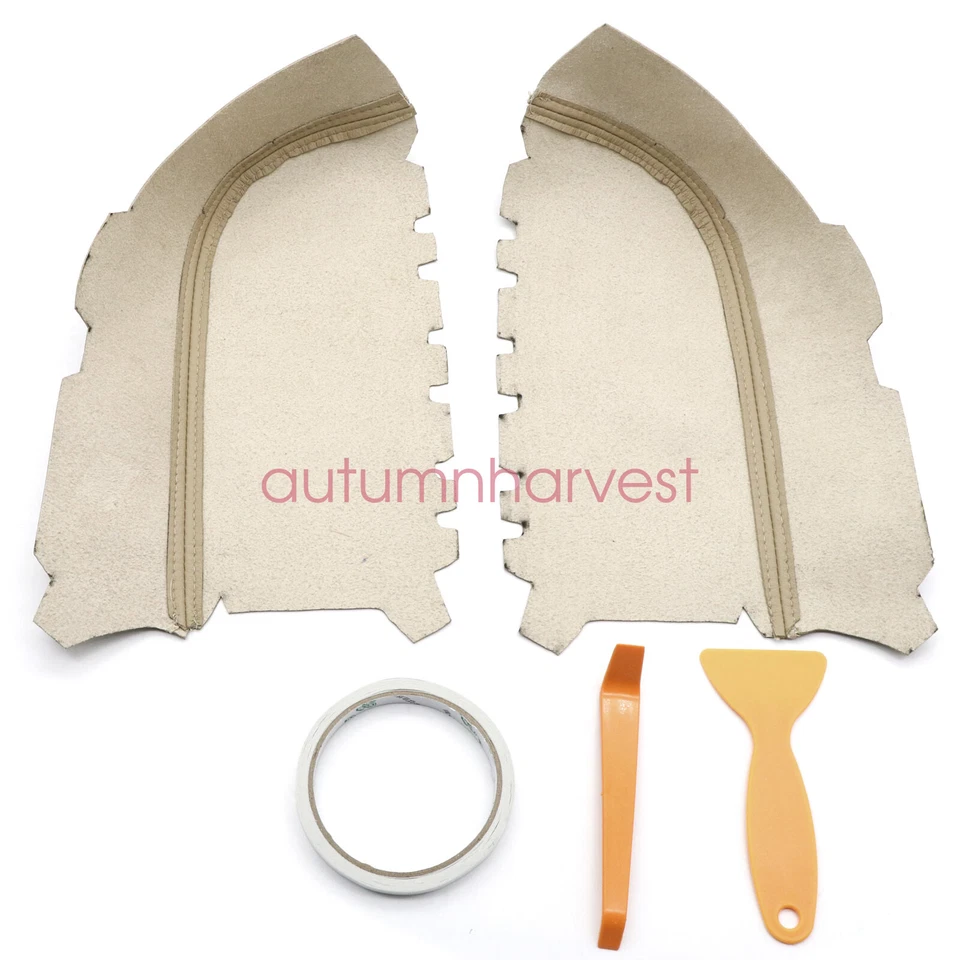 Cubierta de reposabrazos de panel de puerta delantera de cuero beige tostado X2 apta para Honda Pilot 2009-13 Foto 4 de 4