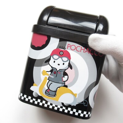   Vintage Sanrio Pochacco Waste Basket Trash Can 2002 Mod Target Scooter Moped
