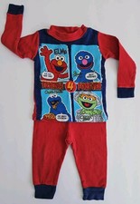 Vtg Sesame Street Elmo Pajama Set 12 Month Friends Forever Cookie Monster Grover
