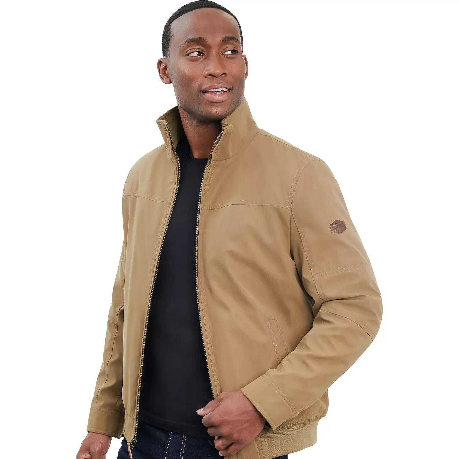 NEW London Fog Heritage Sherpa Lined Microfiber Bomber Jacket -Coffee-Multi Size