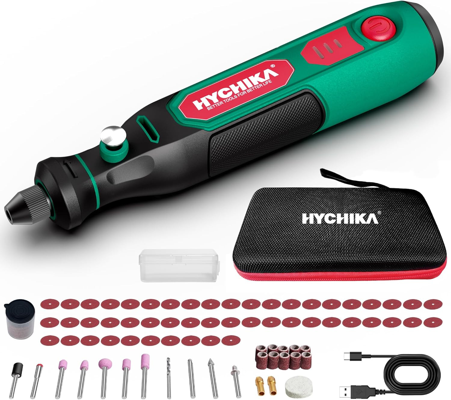 Mini Utensile Rotante Cordless HYCHIKA 3.6V Kit Completo 77 Pezzi