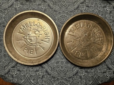 Antique Mrs. Smith's Mello-Rich Pie Tins, Set Of 2
