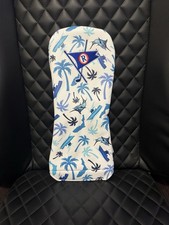 Copricapo pilota PRG Ocean Reef Club in pelle bianca NUOVO RARO