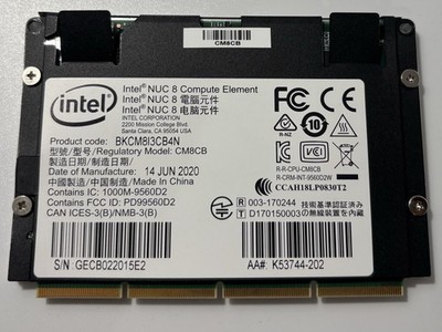 Intel NUC 8 Compute Element BKCM8I3CB4N MODEL: CM8CB   Tested   S/N Listed