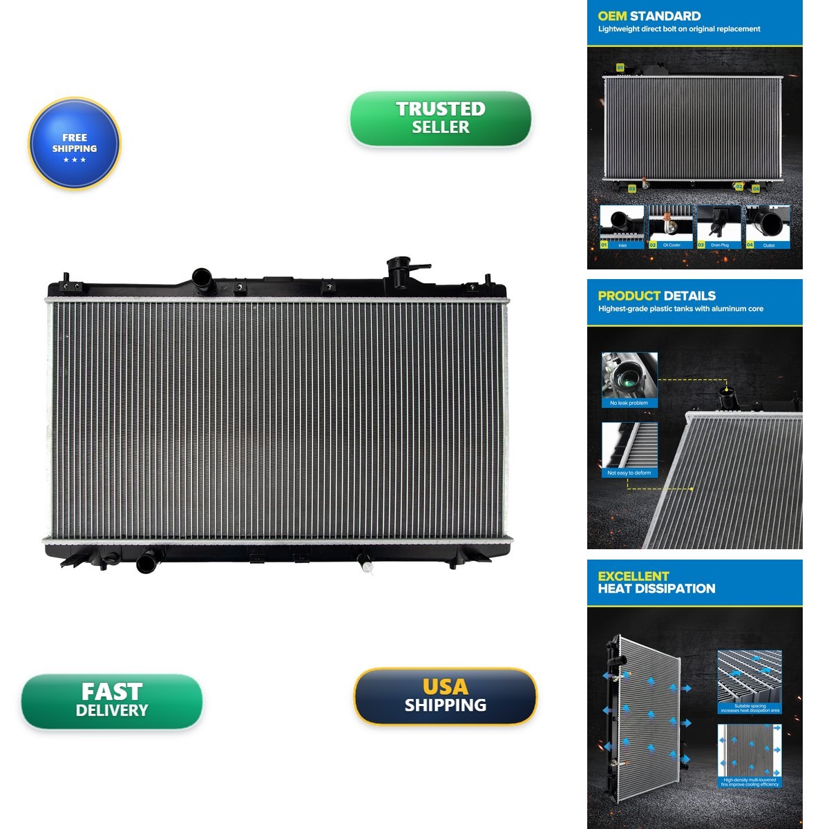 PHILTOP CU13363 Radiator 2013-2016 Accord 2.4/3.5L 2015-2020 TLX 2.4L