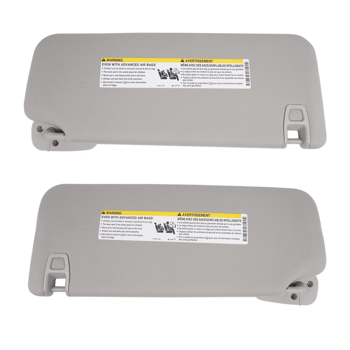 Pair Gray Sun Visors Right Left for Chevrolet Silverado GMC Sierra