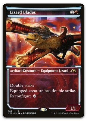 Lizard Blades (Showcase) #385 (NM) Kamigawa Neon Dynasty NEO Magic MTG