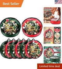 8 Pieces Wreath Container Christmas Wreath Storage Bag Garland Tear Resistant...