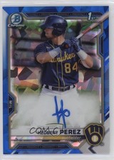 2021 Bowman Sapphire Edition Chrome Prospects Hedbert Perez #BSPA-HP Auto 1b03
