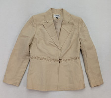 Kasper Women's Blazer Jacket Size 8P Beige Linen Blend Business Career