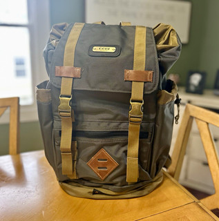 GOBI 29L Hiking Backpack Gray/Tan Nylon MOLLE External Pockets Buckle