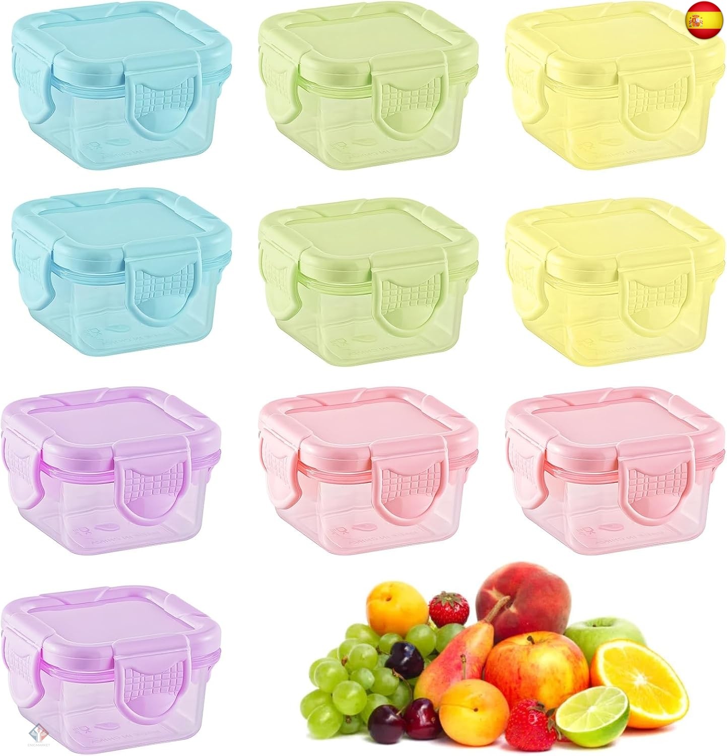 Paquete de 10 recipientes para comida, 60 ml, cajas para guardar alimentos,