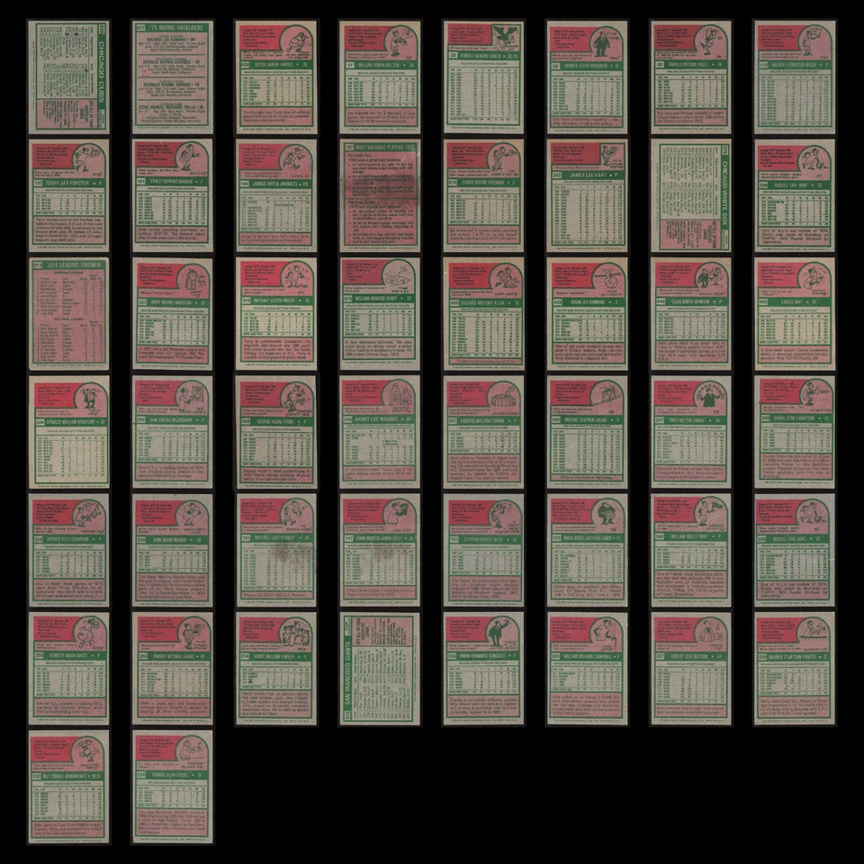 Lote de 50 tarjetas de béisbol vintage Topps 1975 en muy buen estado conjunto MLB colección de distribuidor a granel Foto 2 de 4