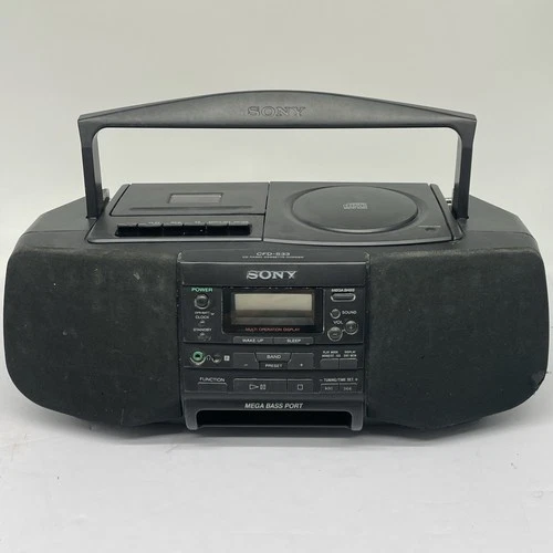 CD Player Boombox Sony CFD-S33 Radio Retro Vtg Remote Mega Bass *PARTS/REPAIR
