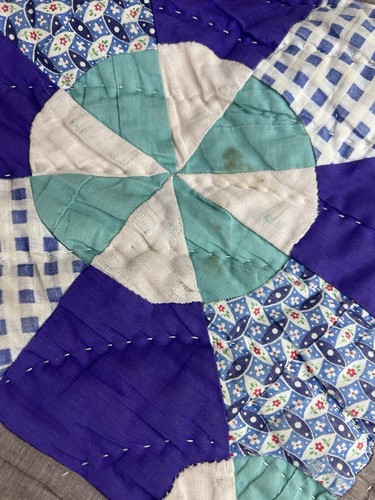 Vintage Feedsack Quilt 40s 50s Unique - Picture 18 of 18