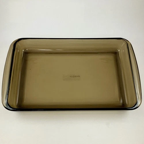Vintage PYREX Corning Baking Casserole Dish 232 Amber Brown Glass 28x18x4cm