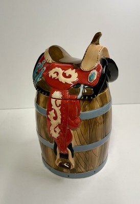 Young's Heartfelt Kitchen Creations Western Saddle on Barrel 10  Cookie Jar