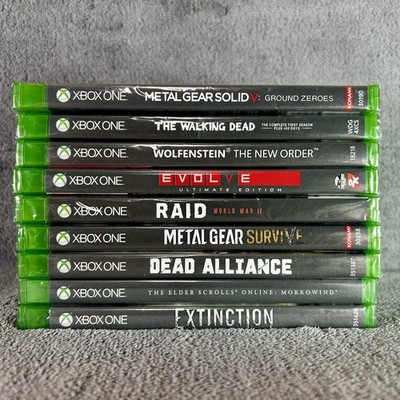 Sealed Xbox One Game Lot 9 Metal Gear Wolfenstein Walking Dead Evolve