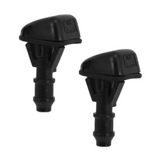 2 Pcs Front Windshield Washer Nozzles Wiper Spray Jet Black