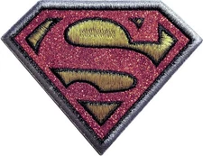 Patch - C&D Visionary - DC Comics Superman Logo 3.6"x2.75" Gold Glitter Iron-On