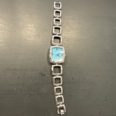 Silpada 7 1/2 Inch Long Square Link Blue Face Watch