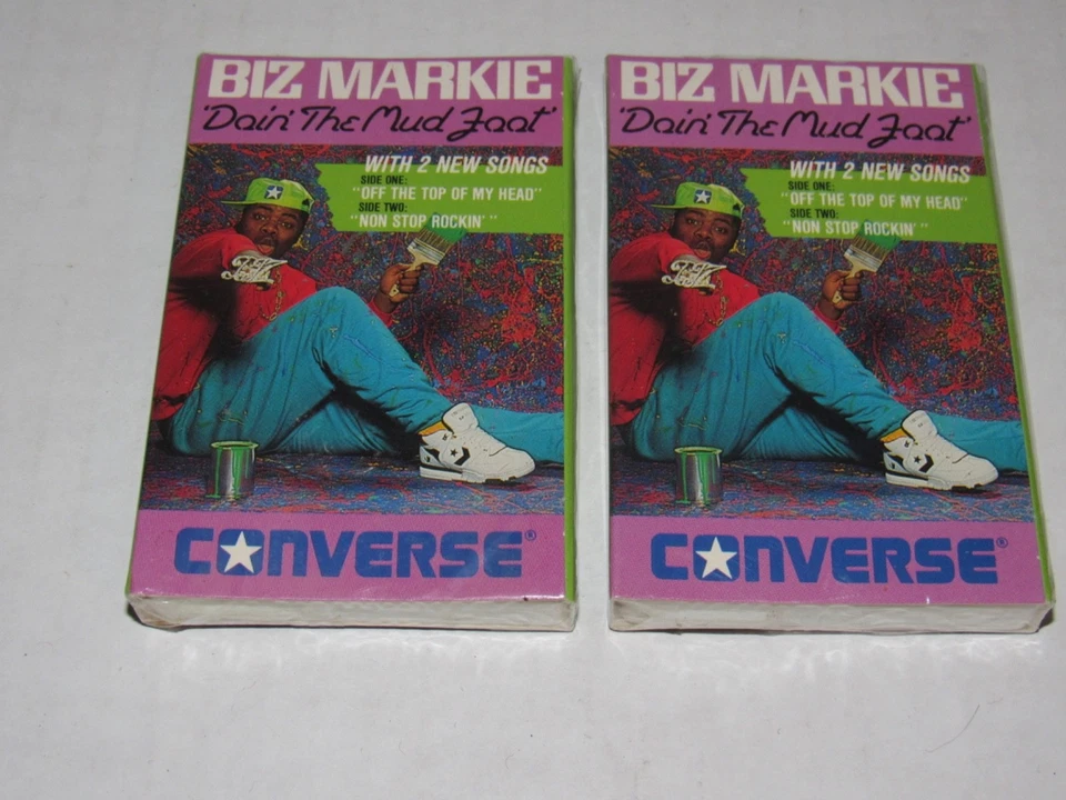 Lot 2 Biz Markie Doin The Mud Foot Converse Sneaker Cassette Single Tape Sealed - Image 3 of 4