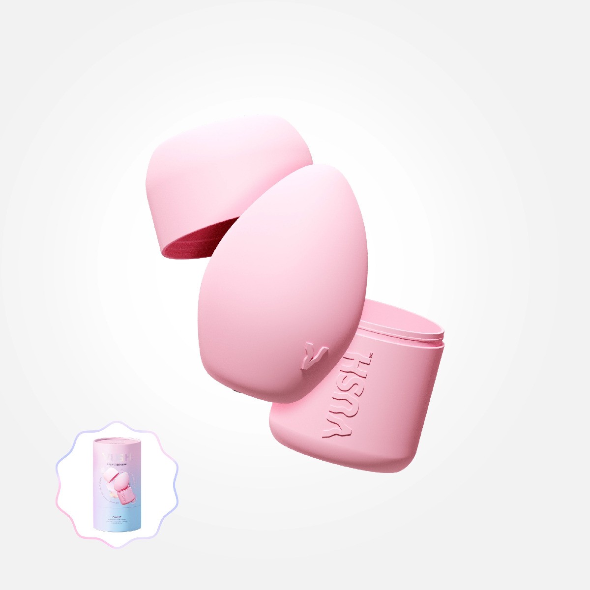 Vush Plump Compact Rechargeable Pink Squishy Palm Vibrator - Image 3